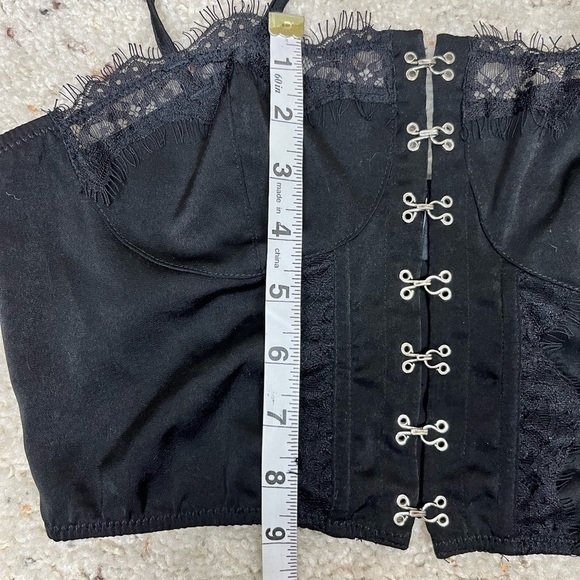 ASOS Corset Cami Lace Insert Adjustable Straps Elastic Bottom Hook-Eye Closure - Picture 10 of 12